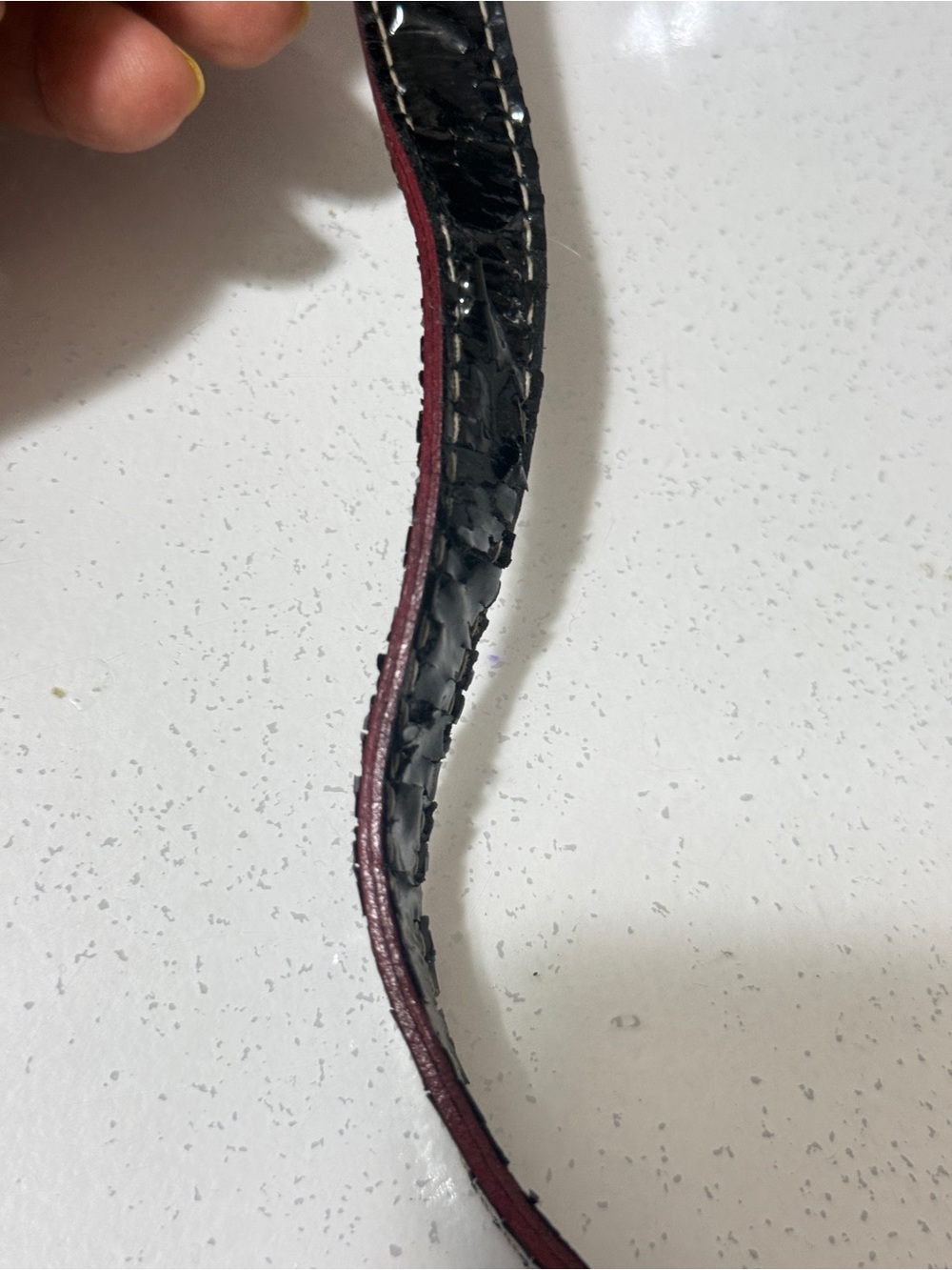 Arcadia Black Patent Crossbody with Red. embossed design - Picture 15 of 15